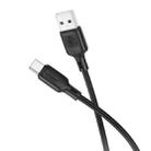 BOROFONE BX113 3A USB to USB-C / Type-C Silicone Charging Data Cable, Length:1m(Black) - 2