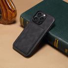 For iPhone 16 Plus Denior D08 PU Single Card Slot Holder Phone Case(Black) - 2