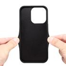 For iPhone 16 Plus Denior D08 PU Single Card Slot Holder Phone Case(Black) - 3