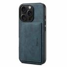 For iPhone 16 Pro Denior D08 PU Single Card Slot Holder Phone Case(Blue) - 1