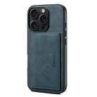 For iPhone 16 Pro Max Denior D08 PU Single Card Slot Holder Phone Case(Blue) - 1