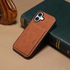 For iPhone 17 Denior D08 PU Single Card Slot Holder Phone Case(Brown) - 2