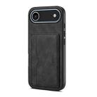 For iPhone 17 Air Denior D08 PU Single Card Slot Holder Phone Case(Black) - 1