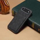 For iPhone 17 Air Denior D08 PU Single Card Slot Holder Phone Case(Black) - 2