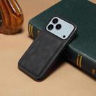 For iPhone 17 Pro Denior D08 PU Single Card Slot Holder Phone Case(Black) - 2