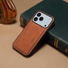 For iPhone 17 Pro Max Denior D08 PU Single Card Slot Holder Phone Case(Brown) - 2