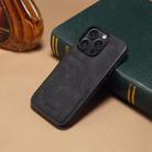 For iPhone 16 Plus Denior D09 PU Dual Card Slot Back Cover Phone Case(Black) - 2