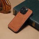 For iPhone 16 Pro Max Denior D09 PU Dual Card Slot Back Cover Phone Case(Brown) - 2