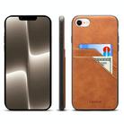 For iPhone 16e Denior D09 PU Dual Card Slot Back Cover Phone Case(Brown) - 2