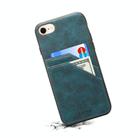 For iPhone 16e Denior D09 PU Dual Card Slot Back Cover Phone Case(Blue) - 3