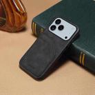 For iPhone 17 Pro Denior D09 PU Dual Card Slot Back Cover Phone Case(Black) - 2
