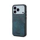 For iPhone 17 Pro Max Denior D09 PU Dual Card Slot Back Cover Phone Case(Blue) - 1