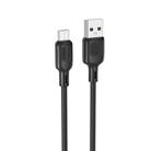 BOROFONE BX113 2.4A USB to Micro USB Silicone Charging Data Cable, Length:1m(Black) - 1