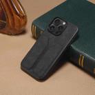 For iPhone 16 Denior D07 DV Elastic Card Slot PU Back Cover Phone Case(Black) - 2