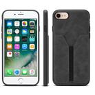 For iPhone 16e Denior D07 DV Elastic Card Slot PU Back Cover Phone Case(Black) - 2