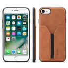 For iPhone 16e Denior D07 DV Elastic Card Slot PU Back Cover Phone Case(Brown) - 2
