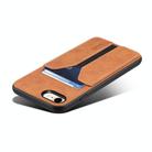 For iPhone 16e Denior D07 DV Elastic Card Slot PU Back Cover Phone Case(Brown) - 3