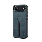 For iPhone 17 Air Denior D07 DV Elastic Card Slot PU Back Cover Phone Case(Blue) - 1
