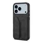 For iPhone 17 Pro Denior D07 DV Elastic Card Slot PU Back Cover Phone Case(Black) - 1