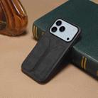 For iPhone 17 Pro Denior D07 DV Elastic Card Slot PU Back Cover Phone Case(Black) - 2