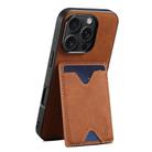 For iPhone 16 Pro Denior D06 PU Back Cover Card Slot Holder Phone Case(Brown) - 1