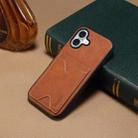 For iPhone 17 Denior D06 PU Back Cover Card Slot Holder Phone Case(Brown) - 2
