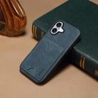 For iPhone 17 Denior D06 PU Back Cover Card Slot Holder Phone Case(Blue) - 2