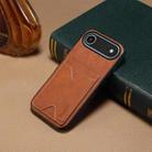 For iPhone 17 Air Denior D06 PU Back Cover Card Slot Holder Phone Case(Brown) - 2