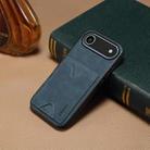For iPhone 17 Air Denior D06 PU Back Cover Card Slot Holder Phone Case(Blue) - 2