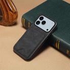 For iPhone 17 Pro Max Denior D06 PU Back Cover Card Slot Holder Phone Case(Black) - 2