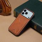 For iPhone 17 Pro Max Denior D06 PU Back Cover Card Slot Holder Phone Case(Brown) - 2