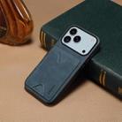 For iPhone 17 Pro Denior D06 PU Back Cover Card Slot Holder Phone Case(Blue) - 2
