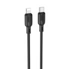 BOROFONE BX113 PD 27W USB-C / Type-C to 8 Pin Silicone Charging Data Cable, Length:1m(Black) - 1