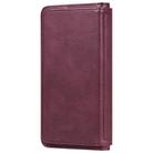 For iPhone 8 Plus & 7 Plus Multifunctional Magnetic Copper Buckle Horizontal Flip Solid Color Leather Case with 10 Card Slots & Wallet & Holder & Photo Frame(Wine Red) - 3