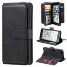 For iPhone 8 Plus & 7 Plus Multifunctional Magnetic Copper Buckle Horizontal Flip Solid Color Leather Case with 10 Card Slots & Wallet & Holder & Photo Frame(Black) - 1