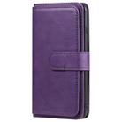 For iPhone 8 Plus & 7 Plus Multifunctional Magnetic Copper Buckle Horizontal Flip Solid Color Leather Case with 10 Card Slots & Wallet & Holder & Photo Frame(Purple) - 2