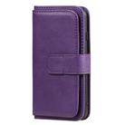 For iPhone 8 & 7 Multifunctional Magnetic Copper Buckle Horizontal Flip Solid Color Leather Case with 10 Card Slots & Wallet & Holder & Photo Frame(Purple) - 2