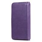 For iPhone 8 & 7 Multifunctional Magnetic Copper Buckle Horizontal Flip Solid Color Leather Case with 10 Card Slots & Wallet & Holder & Photo Frame(Purple) - 3