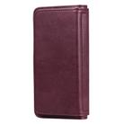 For iPhone XS / X Multifunctional Magnetic Copper Buckle Horizontal Flip Solid Color Leather Case with 10 Card Slots & Wallet & Holder & Photo Frame(Wine Red) - 3