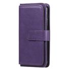 For iPhone XS / X Multifunctional Magnetic Copper Buckle Horizontal Flip Solid Color Leather Case with 10 Card Slots & Wallet & Holder & Photo Frame(Purple) - 2
