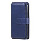 For iPhone XS / X Multifunctional Magnetic Copper Buckle Horizontal Flip Solid Color Leather Case with 10 Card Slots & Wallet & Holder & Photo Frame(Dark Blue) - 2