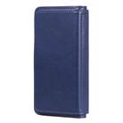 For iPhone XS / X Multifunctional Magnetic Copper Buckle Horizontal Flip Solid Color Leather Case with 10 Card Slots & Wallet & Holder & Photo Frame(Dark Blue) - 3