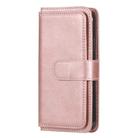For iPhone XS / X Multifunctional Magnetic Copper Buckle Horizontal Flip Solid Color Leather Case with 10 Card Slots & Wallet & Holder & Photo Frame(Rose Gold) - 2
