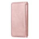 For iPhone XS / X Multifunctional Magnetic Copper Buckle Horizontal Flip Solid Color Leather Case with 10 Card Slots & Wallet & Holder & Photo Frame(Rose Gold) - 3