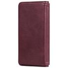 For iPhone XR Multifunctional Magnetic Copper Buckle Horizontal Flip Solid Color Leather Case with 10 Card Slots & Wallet & Holder & Photo Frame(Wine Red) - 2