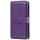 For iPhone XR Multifunctional Magnetic Copper Buckle Horizontal Flip Solid Color Leather Case with 10 Card Slots & Wallet & Holder & Photo Frame(Purple) - 2
