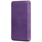 For iPhone XR Multifunctional Magnetic Copper Buckle Horizontal Flip Solid Color Leather Case with 10 Card Slots & Wallet & Holder & Photo Frame(Purple) - 3