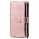 For iPhone XR Multifunctional Magnetic Copper Buckle Horizontal Flip Solid Color Leather Case with 10 Card Slots & Wallet & Holder & Photo Frame(Rose Gold) - 2