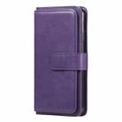 For iPhone XS Max Multifunctional Magnetic Copper Buckle Horizontal Flip Solid Color Leather Case with 10 Card Slots & Wallet & Holder & Photo Frame(Purple) - 1