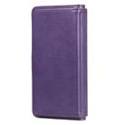 For iPhone XS Max Multifunctional Magnetic Copper Buckle Horizontal Flip Solid Color Leather Case with 10 Card Slots & Wallet & Holder & Photo Frame(Purple) - 2